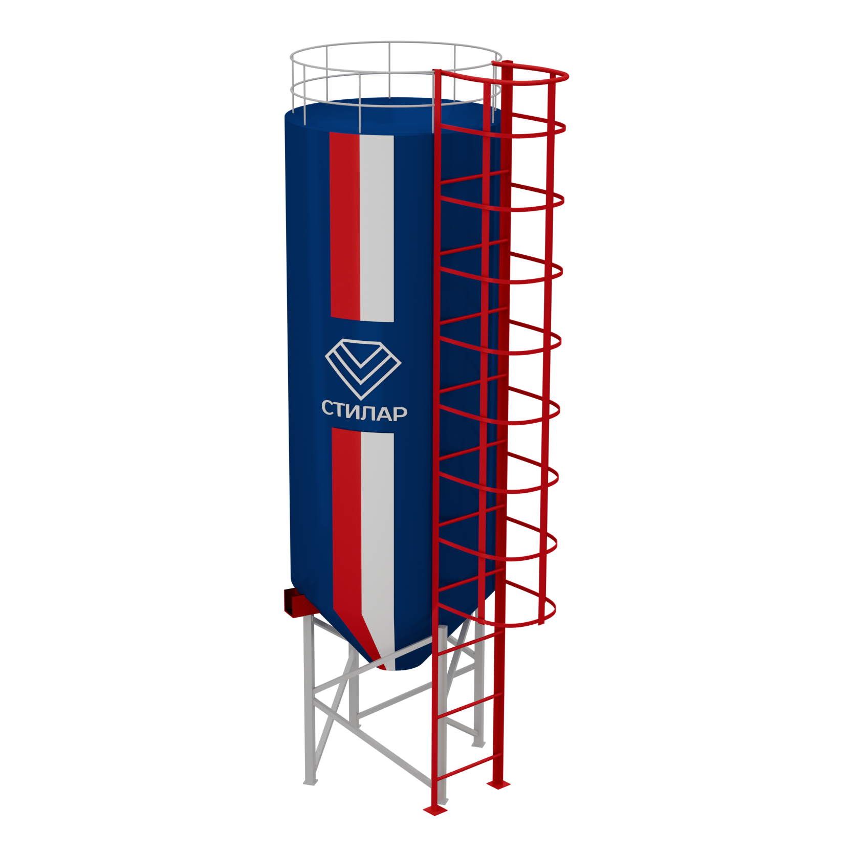 Цельносварный силос для цемента и микросилики 100 м³ от производителя